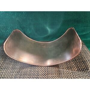 Curved Display Platter Copper Metal Tray Bowl Holder Fruit Bakery Deli Grocery